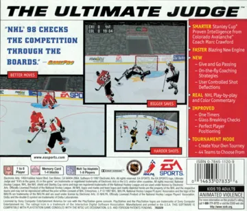 NHL 98 (US) box cover back